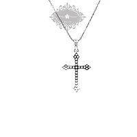 Sterling Silver Cubic Zirconia Cross Necklace