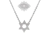 Sterling Silver Cubic Zirconia Star of David Necklace 151233