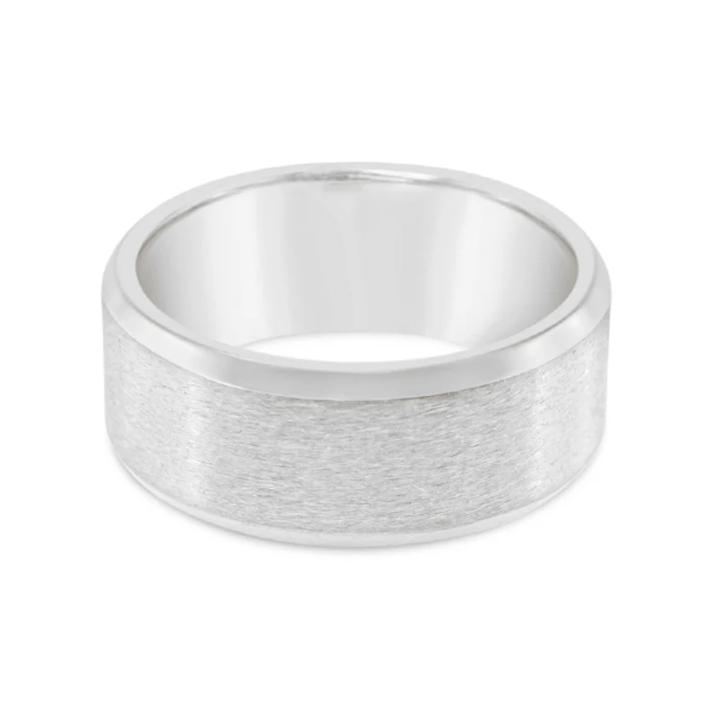 Men's Stainless Steel Matte Silver 8mm Ring 148804