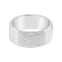 Men's Stainless Steel Matte Silver 8mm Ring 148804