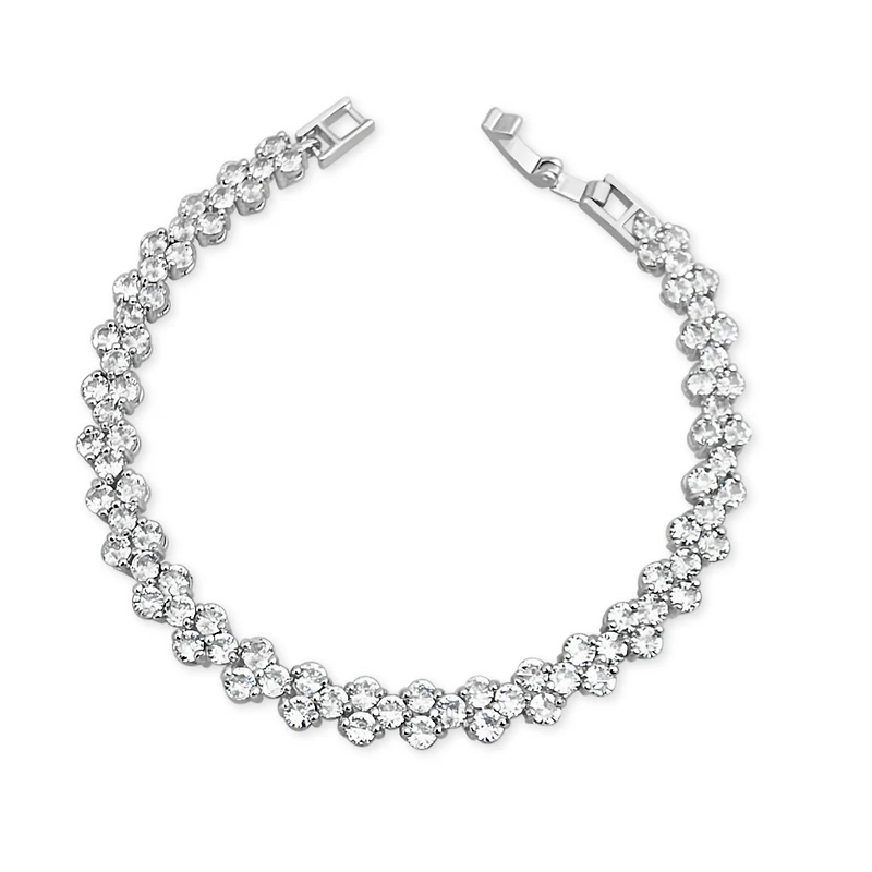 Bridal Silver  Cubic Zirconia Round   Bracelet 155192
