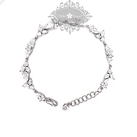 Sterling Silver Cubic Zirconia Teardrop Bracelet 141686