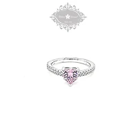 Sterling Silver Heart Pink Cubic Zirconia Ring 151777