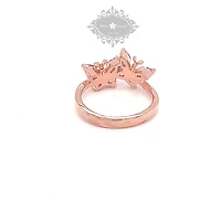 Rosegold Plated Sterling Silver Cubic Zirconia Butterfly Ring