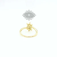 Gold Plated Sterling Silver Flower Cubic Zirconia Ring 153111