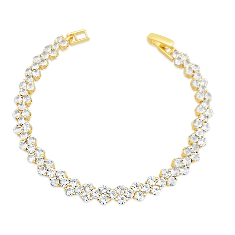 Bridal Gold Cubic Zirconia Round   Bracelet 155193