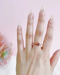Rosegold Plated Sterling Silver Cubic Zirconia Ring
