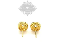 Gold Plated Sterling Silver Cubic Zirconia Round Studs 143467