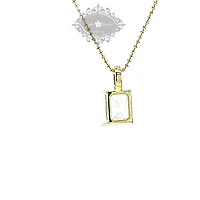 Gold Plated Sterling Silver Radiant Cubic Zirconia Necklace 147708