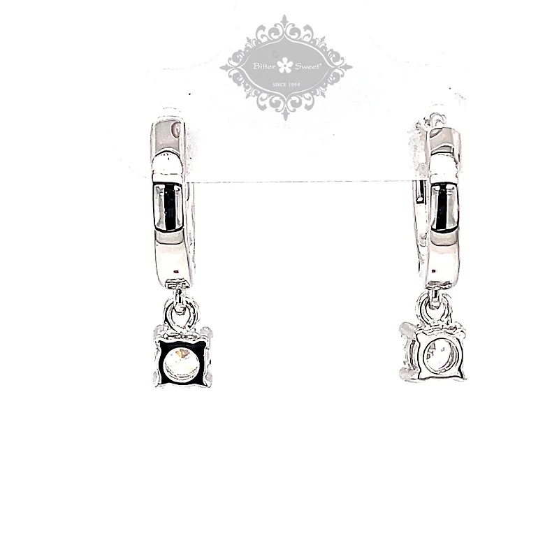 Sterling Silver Cubic Zirconia Huggie Earrings 145740