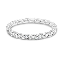 Sterling Silver Ring Twist w/2 rows Cubic Zirconia 154926