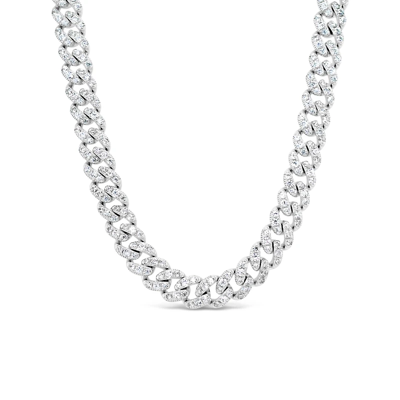 Sterling Silver Cubic Zirconia Cuban link Bracelet 155080