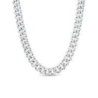 Sterling Silver Cubic Zirconia Cuban link Bracelet 155080