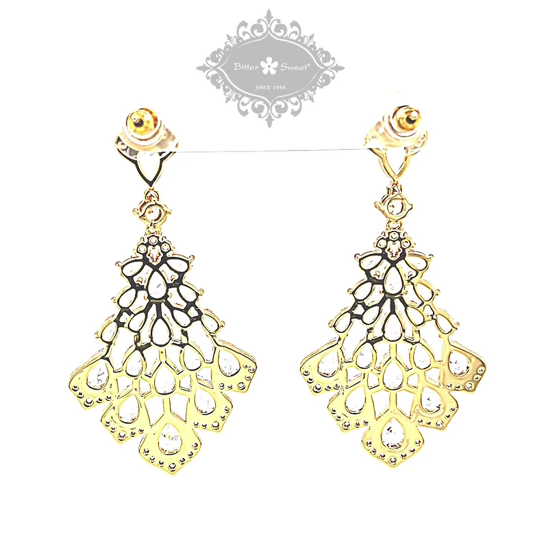 Bridal Gold Cubic Zirconia Earrings 152752