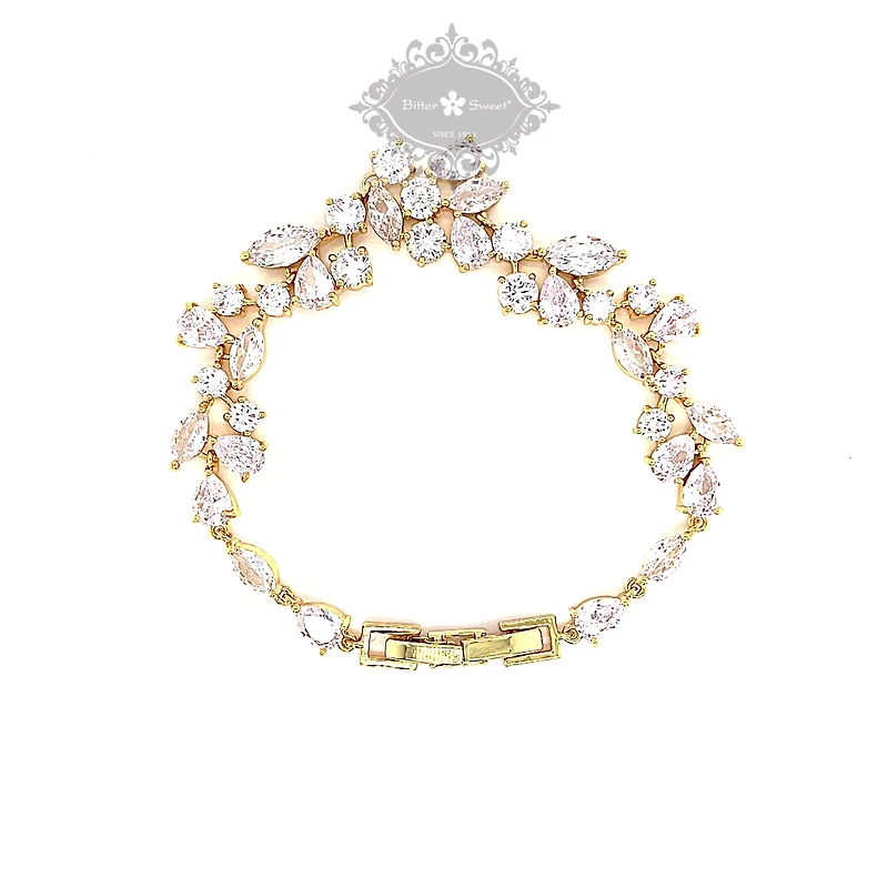 Bridal Gold Cubic Zirconia Bracelet 143590