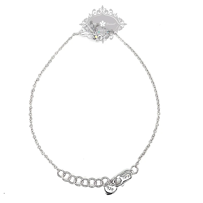 Sterling Silver Cubic Zirconia Heart Bracelet