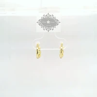 Gold Plated Sterling Silver Heart Bazel Cubic Zirconia Huggies 154845