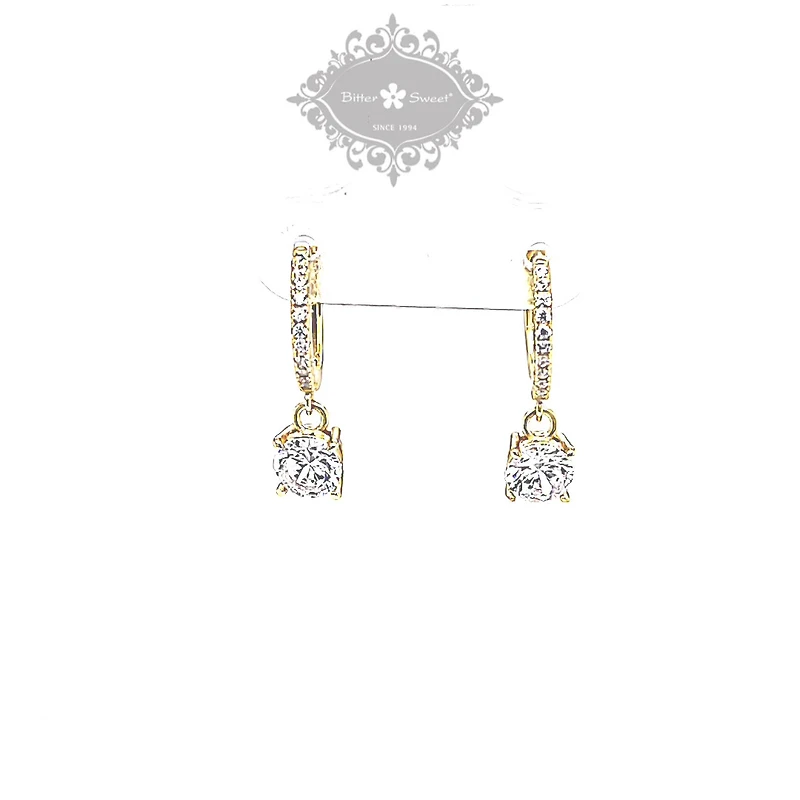 Gold Plated Sterling Silver Cubic Zirconia Hoop Earrings 151248