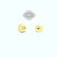 Gold Plated Sterling Silver Flower Cubic Zirconia Earrings