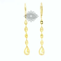 Gold Plated Sterling Silver Teardrop Yellow Cubic Zirconia Earrings 153415