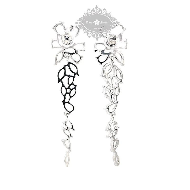 Bridal Silver Cubic Zirconia Drop Earrings 145935