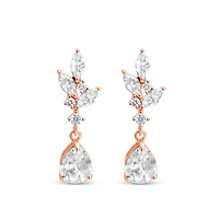 Bridal Rose Gold Cubic Zirconia Earrings