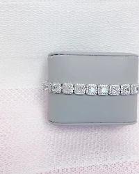Sterling Silver 5mm Square Cubic Zirconia Tennis Bracelet 130383