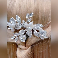 Bridal Silver Leaf Wire Hairclip 146362