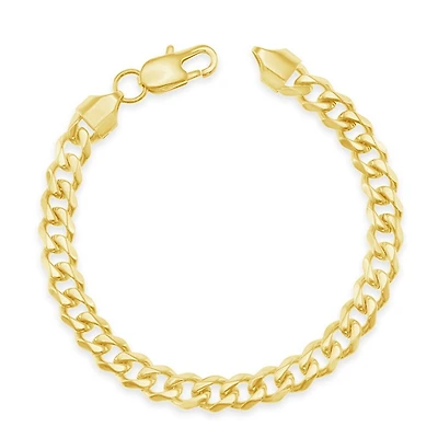 Stainless Steel Gold 7mm Cuban Link Bracelet 148736