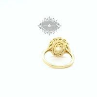 Gold Plated Sterling Silver Yellow Oval Cubic Zirconia Ring 153391