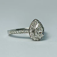 14kt White Gold Pear Shape Diamond Engagement Ring