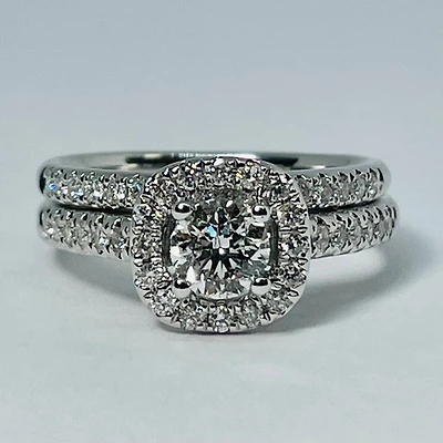 14kt White Gold Diamond Engagement Ring Set 1.00ctw
