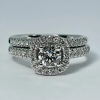 14kt White Gold Diamond Engagement Ring Set 1.00ctw