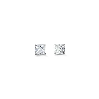14kt Gold CZ Studs - 4mm Square (Princess)