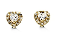 14kt Gold Baby Bella Heart CZ Studs