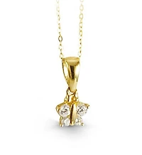 10kt Gold Baby Bella Butterfly Pendant & Chain