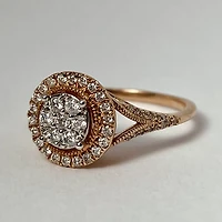 10kt Rose Gold Diamond Engagement Ring Set