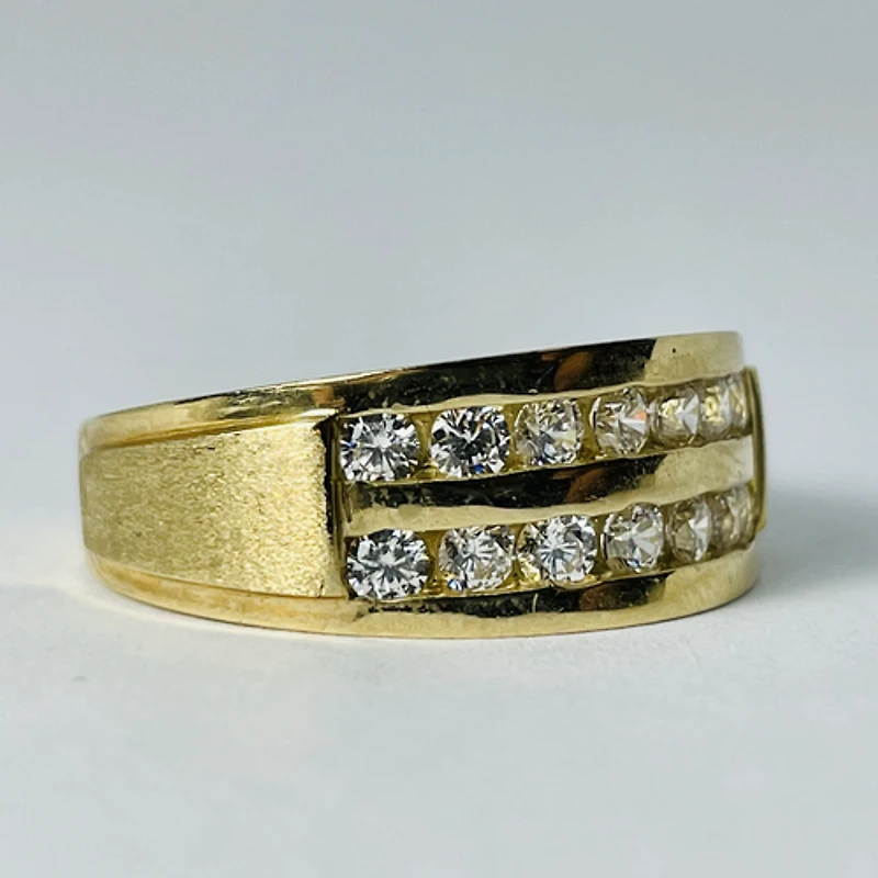 10kt Gold Men's CZ Band