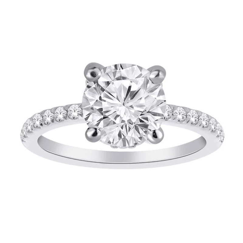 14kt Gold Lab-Created Diamond Engagement Ring 4.50ctw Round Brilliant Cut