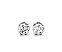 14kt Gold Baby Bella Bezel CZ Stud Earrings