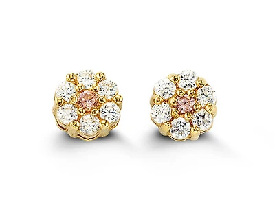 14kt Gold Baby Bella Flower Studs
