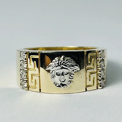14kt Gold Diamond Medusa Ring