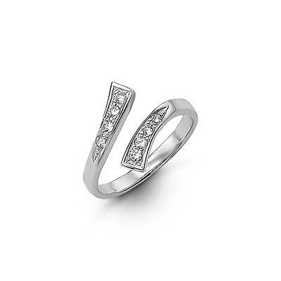 10kt Gold Toe Ring with CZ, Twist Design