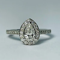 14kt White Gold Pear Shape Diamond Engagement Ring