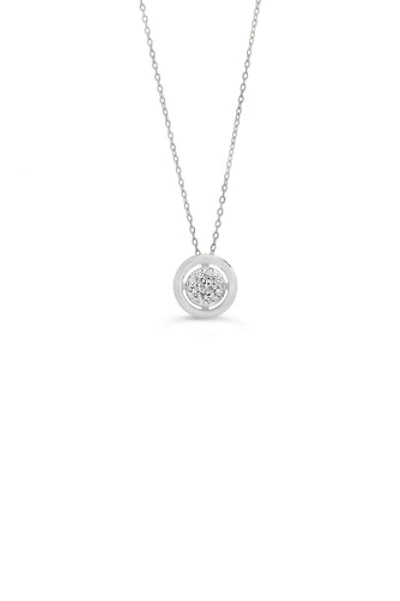 10K 0.05CT Diamond Pave Circle Pendant with Chain
