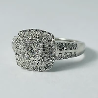 10kt White Gold Diamond Engagement Ring with Matching Diamond Jacket
