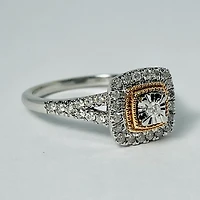 10kt Rose & White Gold Diamond Engagement Ring Set