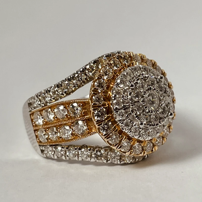 10kt Rose and White Gold 3.00ct Diamond Engagement Ring