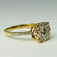 18kt Gold Diamond Halo Engagement Ring 0.80ctw