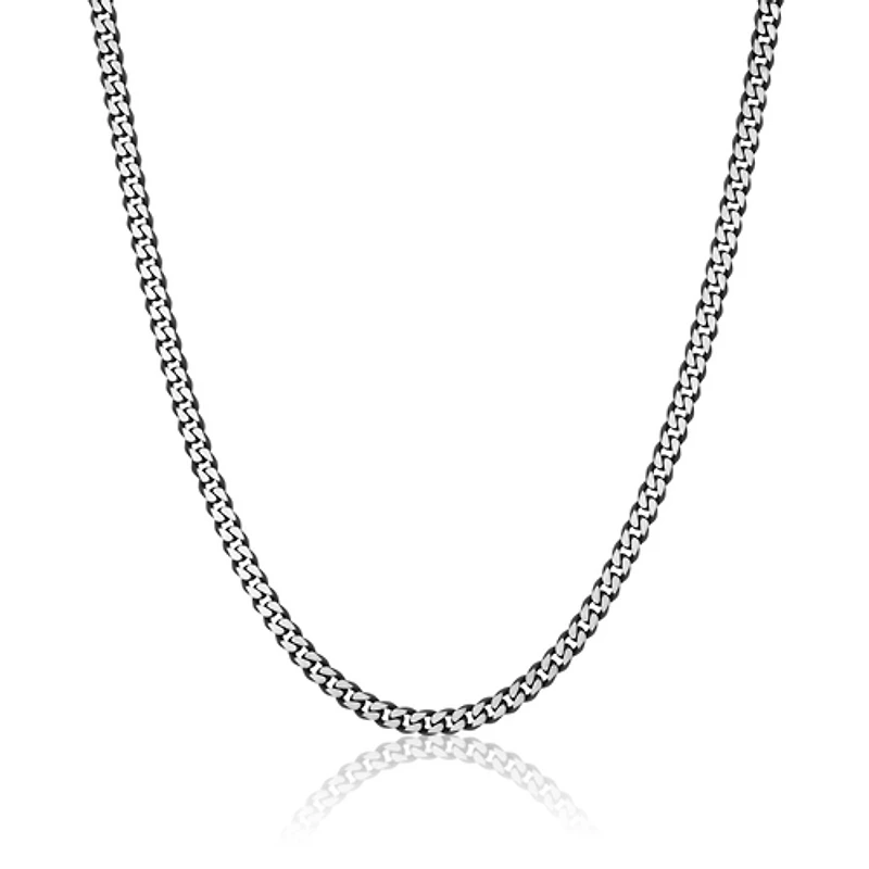 ITALGEM 5.5MM Brushed Diamond Cut Cuban Chain 24"